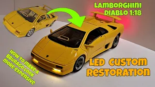 Lamborghini Diablo 1:18 Bburago Custom LED Restoration