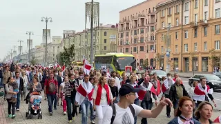 Belarusian protesters head to Independence Square to call for Lukashenko's resignation | AFP