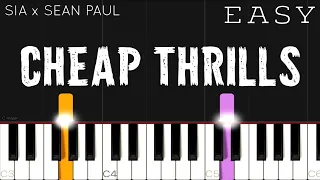 Sia - Cheap thrills ft. Sean Paul | EASY Piano Tutorial