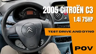 Citroen C3 2005 (1.4i 75HP) | 4K POV Test Drive  | Dyno | Weighing | Acceleration