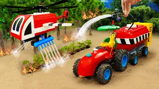 Diy tractor making mini Fire Tank Truck & Fire Helicopter | diy mini Tractor rescues Fire | HP Mini