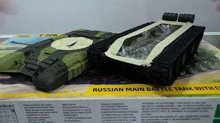 Сборная модель танка Т-72Б "ЗВЕЗДА" 1/35. Подготовка к покрытию лаком корпуса.
