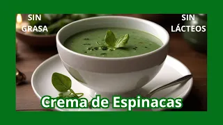 👩‍🍳Crema de Espinacas SIN LACTEOS. Fácil y Económica. DELICIOSA