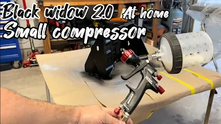 Spraying Black widow 2.0 & Intertool hvlp mini at home 🏡 w/20 Gal. compressor