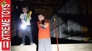 Exploring Spooky Garage and Nerf Battle in New House!