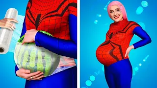 WHAT IF SUPERHEROES WERE PREGNANT | Funny Superhero Pregnancy Situations & Hacks by Crafty Panda Go