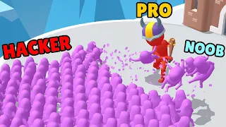 NOOB vs PRO vs HACKER in Count Masters: Crowd Runner 3D