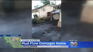 House Located Mile Away From Holy Fire Burn Area Damaged By Mud Flow