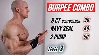 Navy Seal Burpees Combo 💥 BEST Bodyweight CHEST Workout ( HARD)