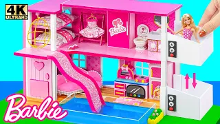 Build AMAZING Pink Barbie Dream House with Water Slide, Elevator use Cardboard | DIY Miniature House