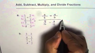 Add Subtract Multiply and Divide Fractions