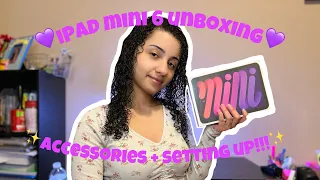 IPAD MINI 6 UNBOXING(PURPLE)|Accessories, setting up + what’s on my iPad!!