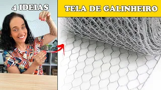 4 IDEIAS INCRÍVEIS COM TELA DE GALINHEIRO - DECORANDO COM POUCO