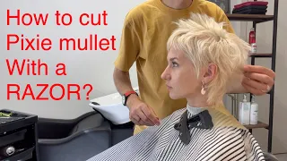 Pixie mullet razor cut