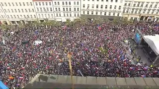 Protesto contra o governo checo em Praga