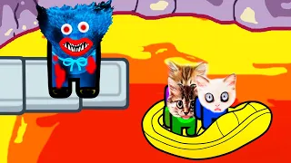 Mini Crew Baby Cats and Huggy Wuggy Cat. Story #3. Pushcats cat Cartoon Animation