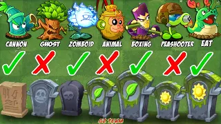 Pvz 2 Challenge - All Chinese Plants *3 POWER UP vs Team Gravestones - Who Will Win?