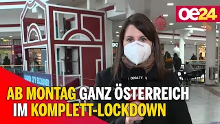 Ab Montag ganz Österreich im Komplett-Lockdown