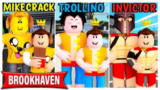 FAMILIA MIKECRACK vs FAMILIA TROLLINO vs FAMILIA INVICTOR en BROOKHAVEN - Roblox YoSoyLoki