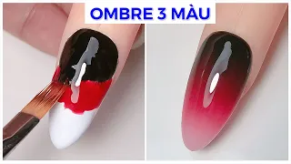 How to do gel polish ombre, 3 colour ombre nails