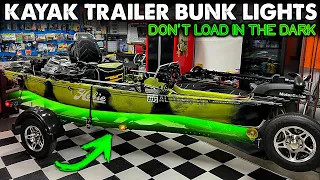 DIY Kayak Trailer Build | Underwater Bunk Lights for Loading at Night | Kayak Fishing 2023