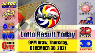 6/49 Lotto Result Today, Thursday, December 30, 2021 | Jackpot Prize Reaches up to Php102,533,940.40