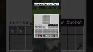 Minecraft Automatic Swimming Pool💧 #shorts