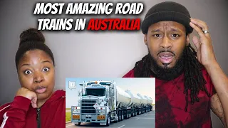 🇦🇺 American Couple Reacts "Most Amazing Road Trains in Australia"