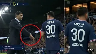 Lionel Messi subs handshake from pochettino after being substitute with Lyon on Psg home debut