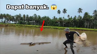 JALA IKAN DI SAAT BANJIR, IKANNYA PADA MINGHIR SEMUA.!!! best fishing nets video