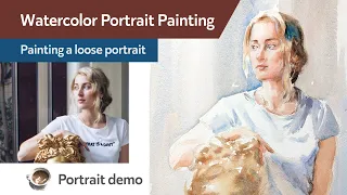 Watercolor portrait painting - painting a loose portrait