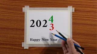 Easy New Year 2024 Drawing for Beginners / Drawing with Oil Pastels / Step by Step