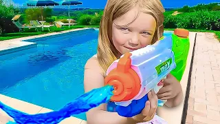 Ultimate Poolside Water Battle! Bridget & Dad's EPIC Splash Showdown! You Won't Believe Who Wins!