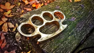 Making BRASS KNUCKLES (Knuckle Dusters) Using Stock Removal