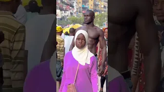 Alpha male walking down African streets 😱 #africangiant #motivation #love #fitness #comedy