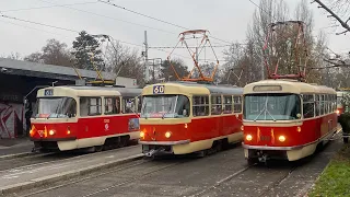 Парад трамваев Tatra T3 в Праге