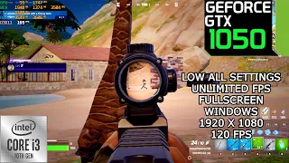 Fornite Battle Royale : GTX 1050 2GB + I3 10100F (1920 x 1080 Low All Graphics) 150 Fps | 1080P