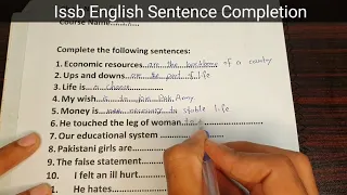 ISSB English Sentence Completion | Issb Test Preparation | ISSB