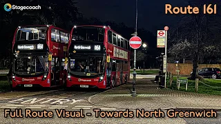 FULL ROUTE VISUAL ~ London bus Route 161 | Chislehurst - North Greenwich | Stagecoach (12445)