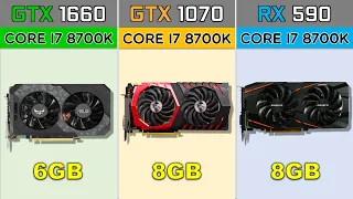 GTX 1660 vs GTX 1070 vs RX 590 with Core i7 8700K 2020's Games Benchmarks @ 1080p