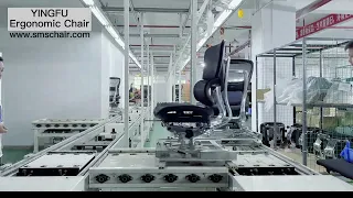 Our ergonomic office chair assembly line imported from Germany