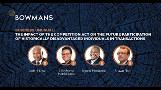 Webinar: Impact of the South African Competition Act on disadvantaged individuals in transactions