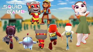 Subway Surfer, Talking Tom Hero dash, Om Nom: run, Sonic Forces and Minion Rush~ SQUID GAME FUNNY