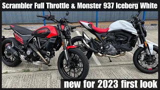 Scrambler Full Throttle & Monster 937 Iceberg White New Ducati Unboxing & First Look