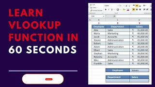 Learn Vlookup in 60 Seconds