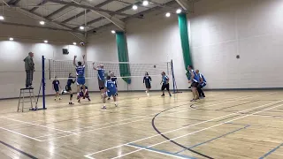 Action from Royals vs Knutsford in the Merseyside Volleyball League