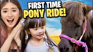 Our 3 Year Old Daughter Rides a Pony for the First Time!