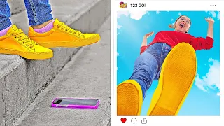 IDEI AMUZANTE ȘI CREATIVE DE POZE, PENTRU FETE || Trucuri DIY pentru poze de Instagram marca 123 GO!