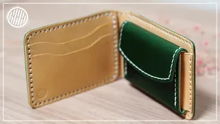 [Leathercraft] Bi-fold wallet with coin pocket