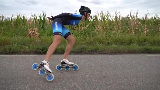 inline speed skating technique analyse  Chloé Geoffroy (pascal briand vlog 320)